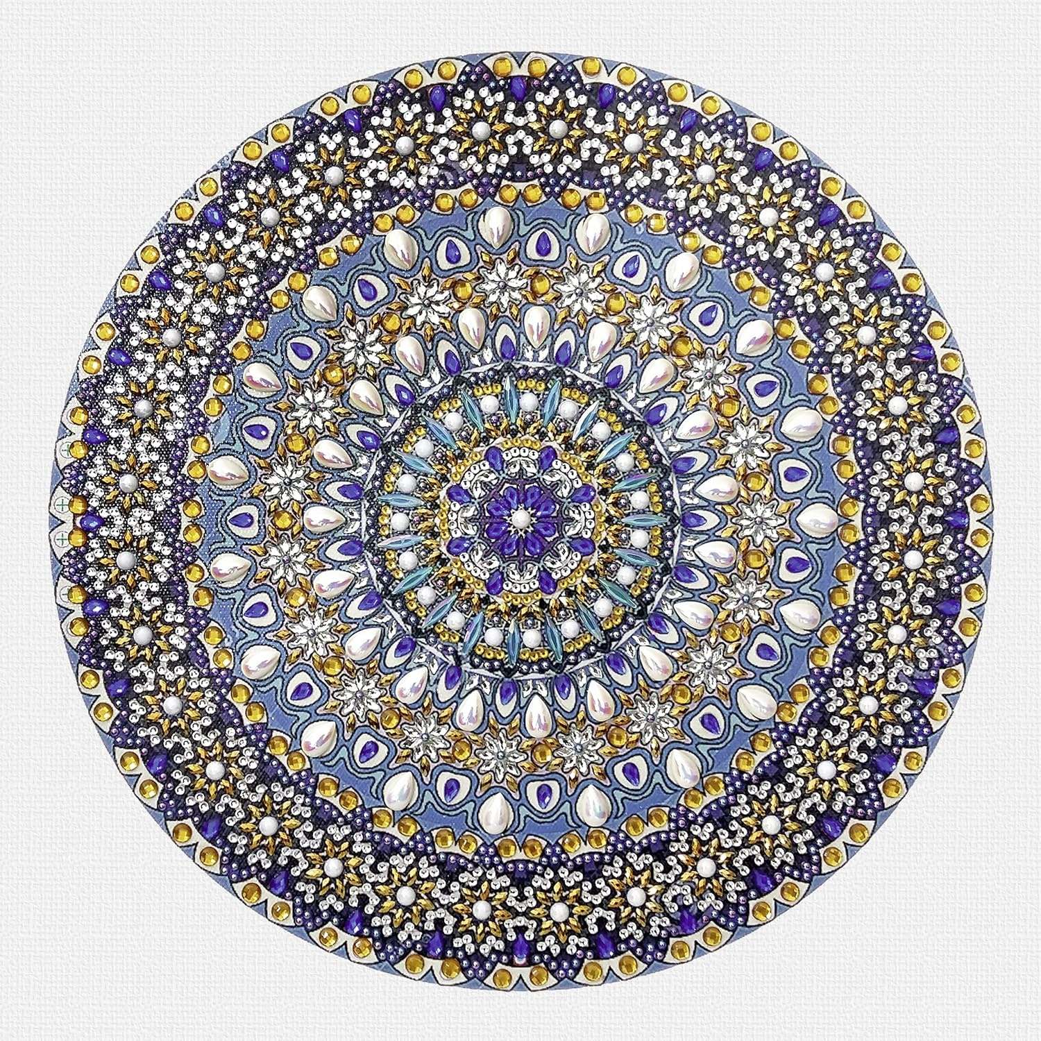 Diamantové malování - mandala modrá